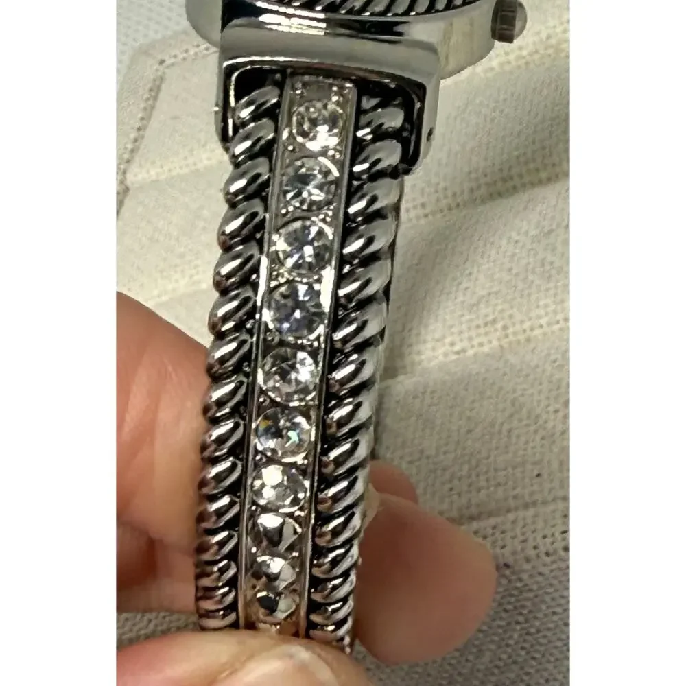 Studio Time Silver Cuff Watch NWT + Beaded Bracelet Set